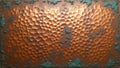 Rough hewn hammered copper with green patina
