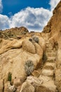 Rough-hewn steps in a rock face