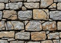 Rough-hewn stone wall composed of irregularly shaped rocks in Royalty Free Stock Photo