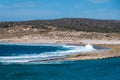 Rough Indian Ocean waves braking at coast of the Kalbarri National Park Australia Royalty Free Stock Photo