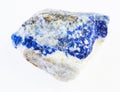 rough lazurite (lapis lazuli) stone on white Royalty Free Stock Photo