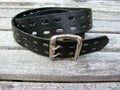 Black rough leather belt Royalty Free Stock Photo