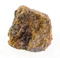 rough limonite ( bog iron ore) stone on white