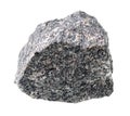 Rough nepheline syenite rock cutout on white