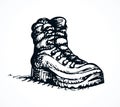 Military boots. Vector drawing Royalty Free Stock Photo