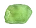 rough olivine (peridot, chrysolite) crystal cutout Royalty Free Stock Photo