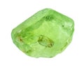 Rough olivine peridot, chrysolite gem cutout Royalty Free Stock Photo