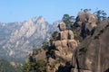 Rough panorama in the Yellow Mountains, Huang Shan, China Royalty Free Stock Photo