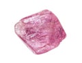 rough pink spinel crystal isolated on white