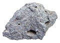 Rough porous basalt stone isolated Royalty Free Stock Photo