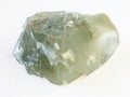 rough prase (prasiolite) stone on white