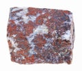 rough red brecciated jasper stone on white Royalty Free Stock Photo