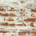 Rough Red Brick Wall With White Plaster Frame Background Royalty Free Stock Photo