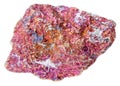 Rough red Chalcopyrite stone isolated