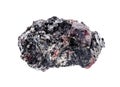 Rough red Garnet crystals in Biotite rock cutout Royalty Free Stock Photo