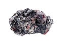 Rough red Garnet crystals in Biotite rock cutout