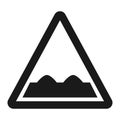 Rough road sign line icon