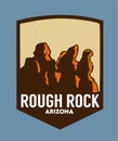 Rough Rock Arizona on a brown mountain background