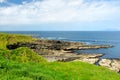 Rough and rocky shore along famous Ring of Kerry route. Iveragh Peninsula, County Kerry, Ireland