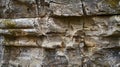 The rough and rugged texture of a weathered stone pillar with its layers of sedimentary rock visibly eroded by wind rain Royalty Free Stock Photo