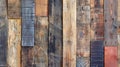 Rough and rustic paneling made of salvaged wood displaying a mix of rough and smooth surfaces Royalty Free Stock Photo
