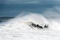 Rough sea with big wave breaking Royalty Free Stock Photo