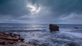 Rough sea and brooding sky. Northumberland.