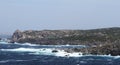 Rough sea and furious waves smack into the rocks at the beach of Santa Teresa di Gallura, Sardinia, Italy.