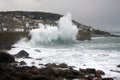 Rough seas at Mousehole Royalty Free Stock Photo