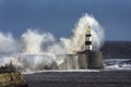 Rough Sea - Seaham Lighthouse - England Royalty Free Stock Photo