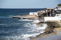 Rough sea in St Pauls bay Malta Royalty Free Stock Photo