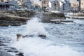 Rough sea in St Pauls bay Malta