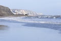 Rough see and white waves at Folkestone beach