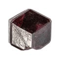 rough single rhodolite crystal isolated on white