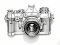 Rough Sketch Of A Dslr Camera, A Drawing Of A Camera Royalty Free Stock Photo