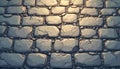 Rough stone wall and floor texture for game background. Cartoon style cobblestone pavement or square pattern with rubble and Royalty Free Stock Photo