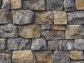 Rough Stone Wall Texture, Close Up View of an Irregular Stone Wall with Different Colors Royalty Free Stock Photo