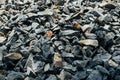 Rough stones, crushed stone, granite gravel close-up. Building material background Royalty Free Stock Photo