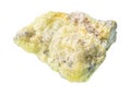 rough sulphur (sulfur) ore cutout on white Royalty Free Stock Photo