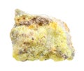 rough Sulphur (Sulfur) rock isolated on white