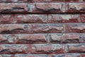 Rough texture and pretty patterns in old weathered red brick wall