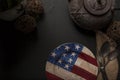 Rough tablesetting with stars and stripes plate Royalty Free Stock Photo
