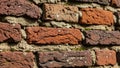 Textured brick wall made of red and brown bricks arranged in a horizontal Royalty Free Stock Photo