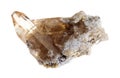 rough topaz crystal on white