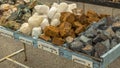 Raw Blocks of Quartz, Jasper, and Hematite Minerals