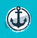 Rough Vector Vintage Anchor Icon Design Concept On Stain Background Royalty Free Stock Photo