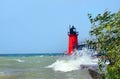 Rough Water Causes Pier to South Haven Light to Close