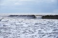 Rough water and waves in Pacific Ocean Royalty Free Stock Photo