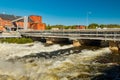 Rough waters of bypass on rapids Kuusankoski, Finland Royalty Free Stock Photo