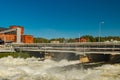 Rough waters of bypass on rapids Kuusankoski, Finland Royalty Free Stock Photo